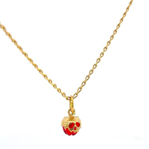 Pandora Evil Queen Poison Apple Charm & Infinity Chain Plated Gold 20" Necklace - Picture 9 of 12